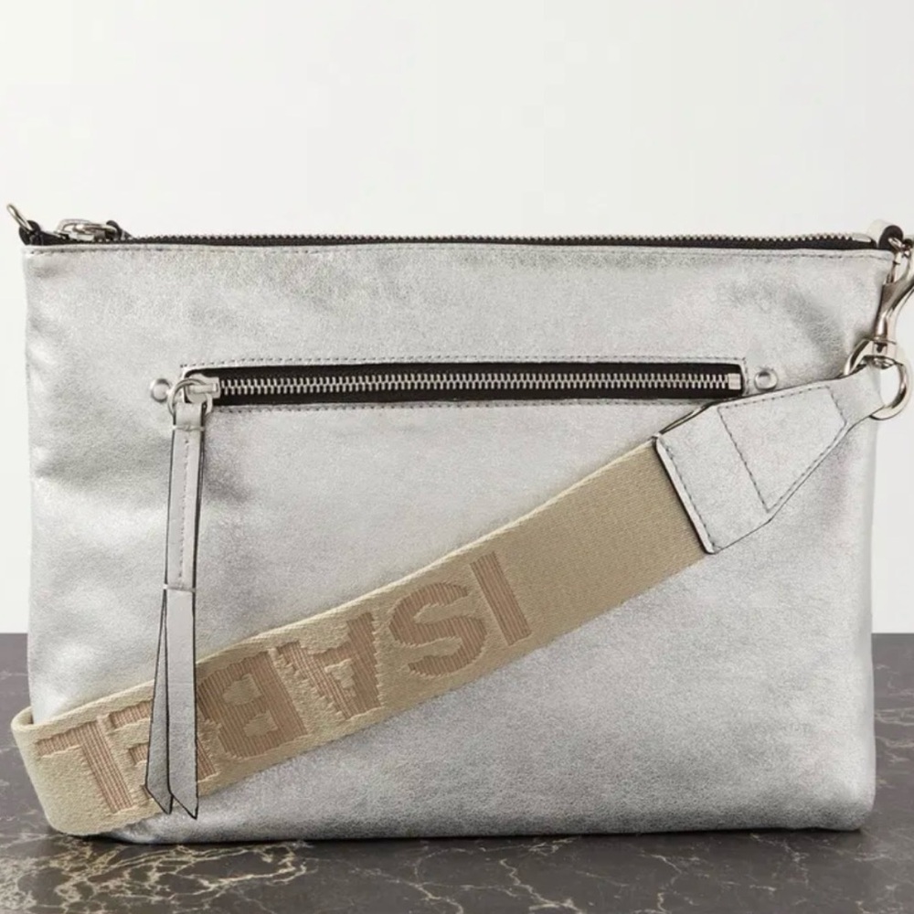 In search of…Isabel Marant Nessah Silver Crossbody Bag with Beige Strap - 🙏🏼 - Picture 2 of 3